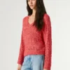 Maglione traforato con scollo a V Maglione traforato con scollo a V