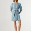 Miniabito in denim con scollo a V