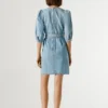 Miniabito in denim con scollo a V