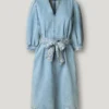 Miniabito in denim con scollo a V
