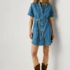 Miniabito in denim dalla vestibilità regolare Miniabito in denim dalla vestibilità regolare
