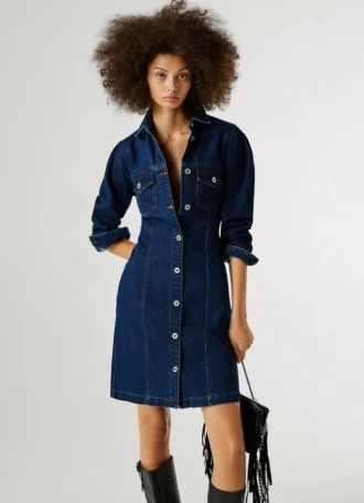 Miniabito in denim dalla vestibilità regolare