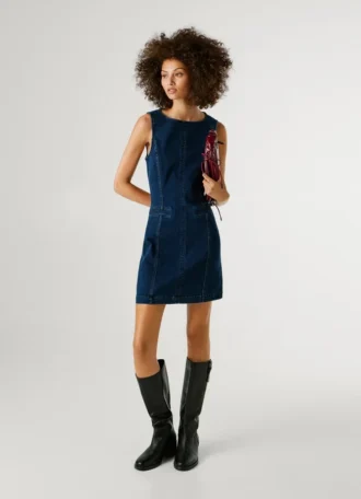 Miniabito in denim dalla vestibilità regolare
