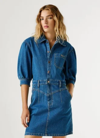 Miniabito in denim dalla vestibilità regolare