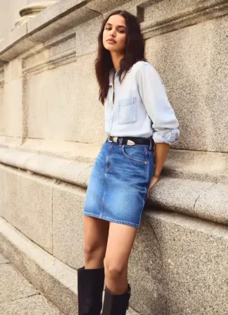 Minigonna in denim dalla vestibilità regolare