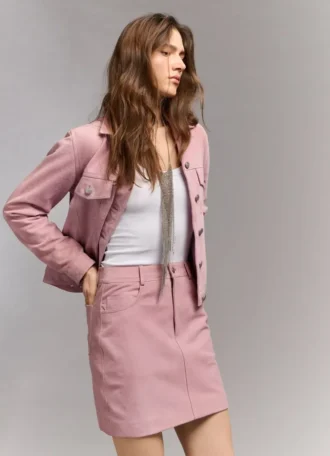 Minigonna in pelle scamosciata