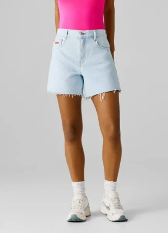Pantaloncini A-line in denim rigido