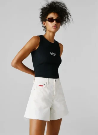 Pantaloncini in denim a trapezio
