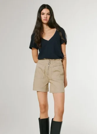 Pantaloncini in twill con vita a sacchetto