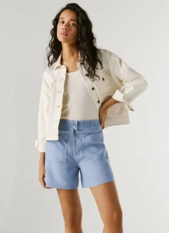 Pantaloncini in twill con vita a sacchetto