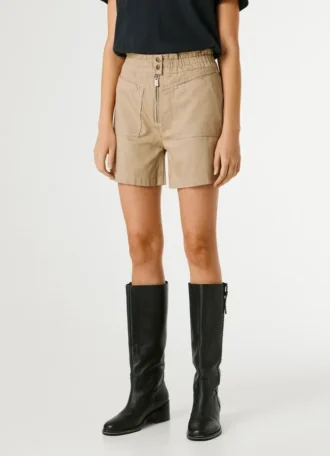 Pantaloncini in twill con vita a sacchetto