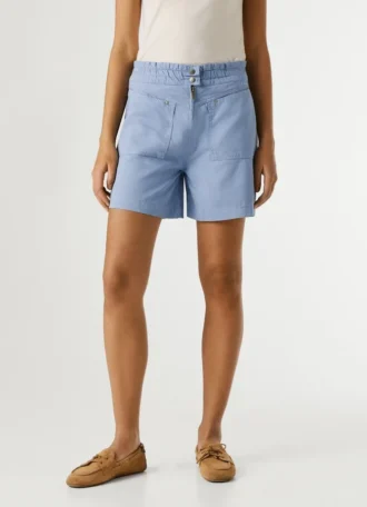 Pantaloncini in twill con vita a sacchetto