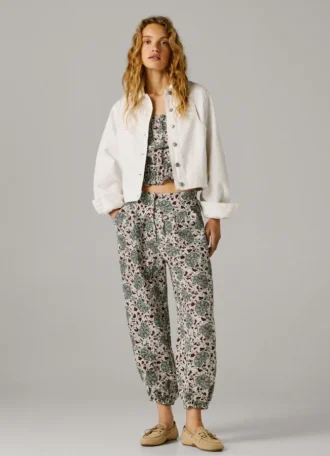 Pantaloni a gamba larga con stampa floreale