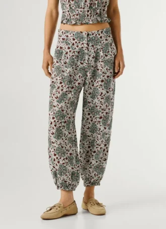 Pantaloni a gamba larga con stampa floreale