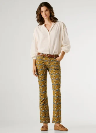 Pantaloni a zampa con 5 tasche