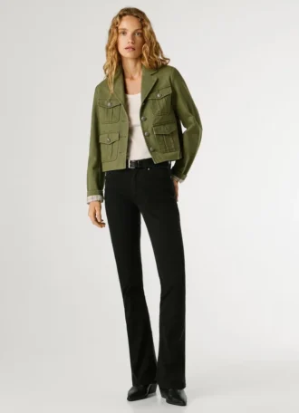 Pantaloni a zampa con 5 tasche
