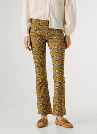 Pantaloni a zampa con 5 tasche