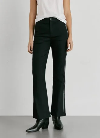Pantaloni a zampa in twill