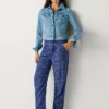 Pantaloni dritti con stampa Paisley
