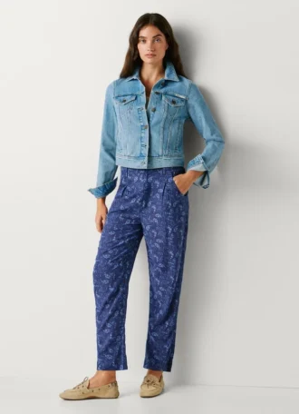 Pantaloni dritti con stampa Paisley