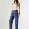 Pantaloni dritti con stampa Paisley