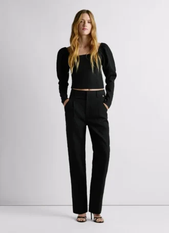 Pantaloni dritti in jacquard