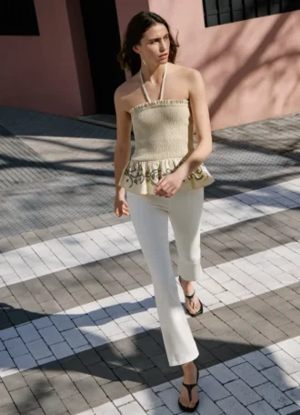 Pantaloni elasticizzati a zampa