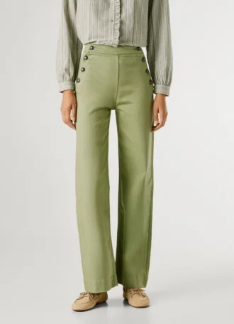Pantaloni larghi con bottoni sul davanti