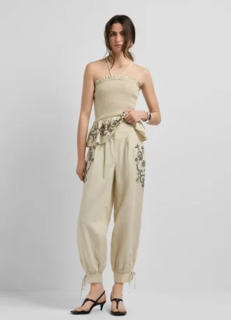 Pantaloni larghi in lino