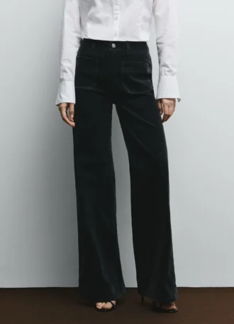 Pantaloni larghi in velluto