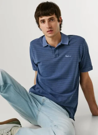 Polo a righe in piqué