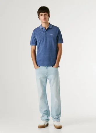 Polo a righe in piqué