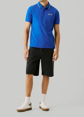 Polo in piqué con logo stampato