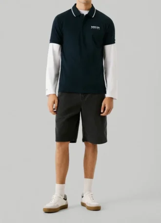 Polo in piqué con logo stampato