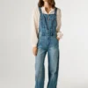 Salopette lunga in denim dalla vestibilità regolare Salopette lunga in denim dalla vestibilità regolare