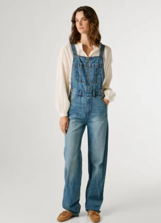 Salopette lunga in denim dalla vestibilità regolare