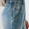 Salopette lunga in denim dalla vestibilità regolare Salopette lunga in denim dalla vestibilità regolare