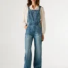Salopette lunga in denim dalla vestibilità regolare Salopette lunga in denim dalla vestibilità regolare