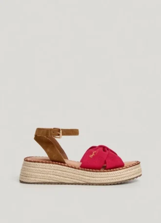 Sandali con zeppa e cinturini incrociati