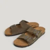 Sandali in pelle scamosciata con doppia fibbia Sandali in pelle scamosciata con doppia fibbia