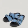Sandali piatti in pelle scamosciata Sandali piatti in pelle scamosciata