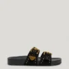 Sandali piatti in pelle scamosciata Sandali piatti in pelle scamosciata