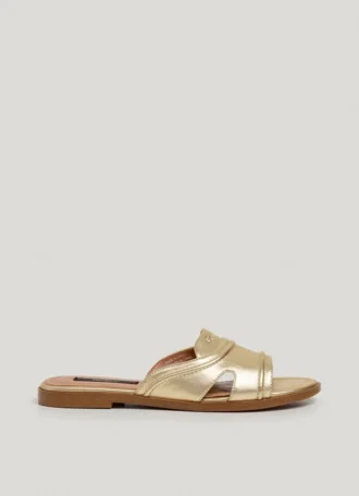 Sandali piatti metallizzati