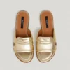 Sandali piatti metallizzati