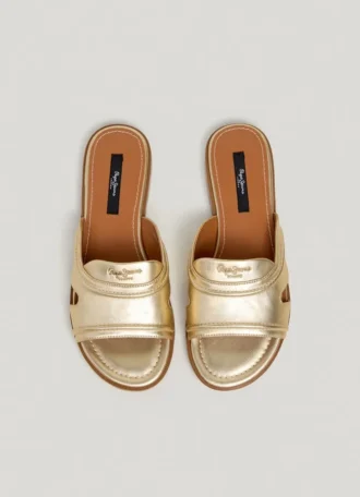 Sandali piatti metallizzati