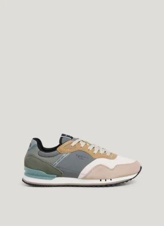 Scarpe da ginnastica in pelle con dettagli in pelle scamosciata – Londra Scarpe da ginnastica in pelle con dettagli in pelle scamosciata – Londra