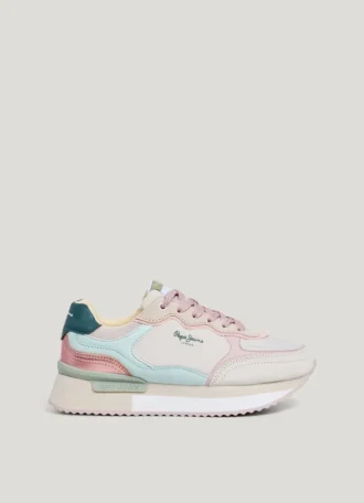 Sneakers con plateau combinato