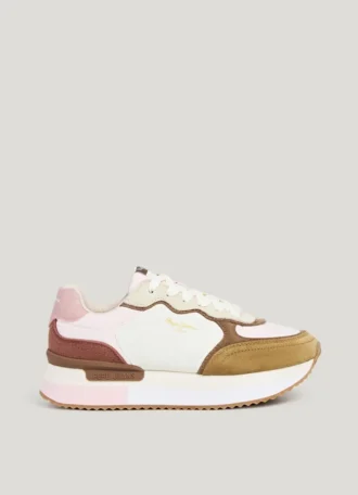 Sneakers con plateau combinato
