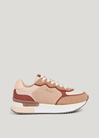 Sneakers con plateau combinato