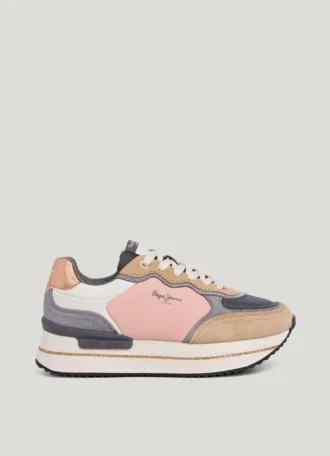 Sneakers con plateau combinato
